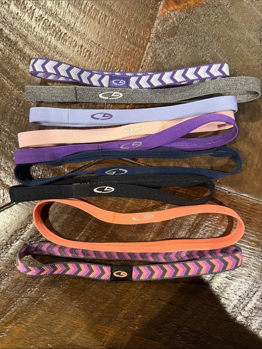 Assorted Elastic Non-Slip Headbands - Purple, Pink, Gray, Navy, Coral - Picture 1 of 1